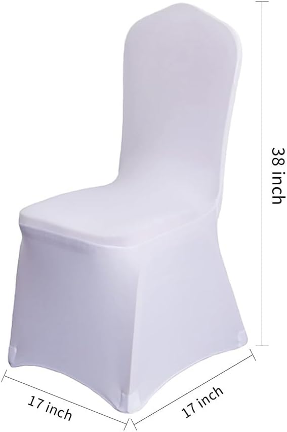 100 Pcs White Washable Removable Universal for Wedding Party Dining Banquet Polyester Spandex Stretch Slipcovers Chair Covers