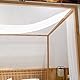 Linentalks Betthimmel, luxuriöser durchsichtiger Betthimmel, transparenter Schal, Volant, Betthimmel, Vorhänge, 4 Pfosten, 1 Stück (132.1x650.2 cm, für King- und California-King-Bett, Wh. ite)