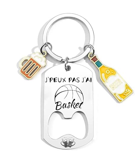 YZLPLP Cadeau Accessoire Fan de Basket - Décapsuleur Porte-Clés inox Sport Basketball Cadeaux BasketBall Original Accessoire Unique Cadeau Basket Homme
