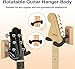 CUITXYS Guitar Wall Mount 4 Pack Guitar Hanger with Rotatable Soft Guitar Wall Hangers for All Size Guitars U-Shaped Guitar Hook for Acoustic, Electric Guitar, Ukulele, Bass, Black Walnut