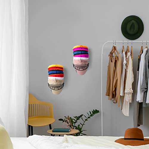 Hydermus Hat Rack For Wall 2 Pack For 30 Baseball Caps Metal Hat Organizer Compact Hat Hanger Hat Storage Black #TOP5