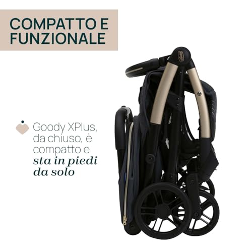 Chicco Passeggino Goody Xplus, Da 0 Mesi-4 Anni (22 Kg), Chiusura A Una Mano, Si Chiude Con Un Solo Gesto, Compatto, Ruote Grandi, Capotte Estensibile,Schienale Reclinabile E Regolabile In 4 Posizioni - 4