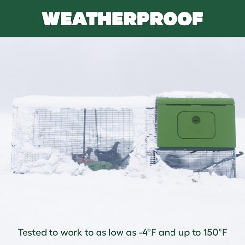 Image of Omlet Automatic Chicken Coop Door Opener Operated by Light Sensor or Timer | Easy to Install, No Maintenance Required | Improves Coop Security and Insulation | Built-in Safety Sensors | Green