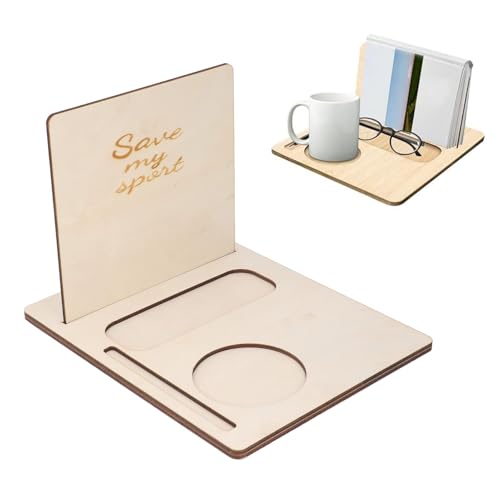 Repose-livre en bois avec tasse à café, lunettes, porte-stylo, support de livre en bois pour repose-page, coin lecture, valet de lecture, pour table de nuit, bureau, chevet