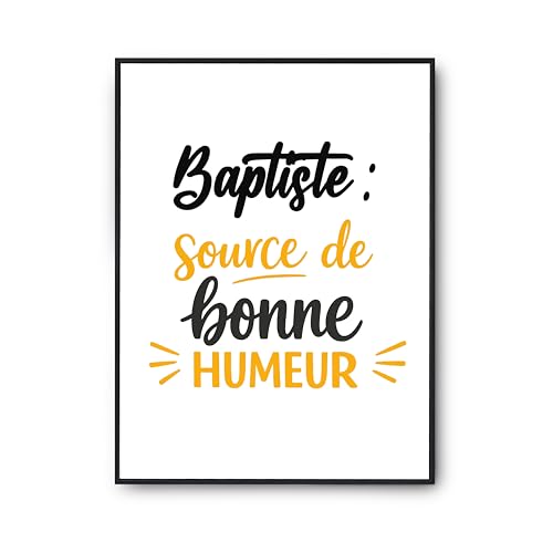 Affiche Baptiste Otshirt poster de décoration murale humour fabriqué en France