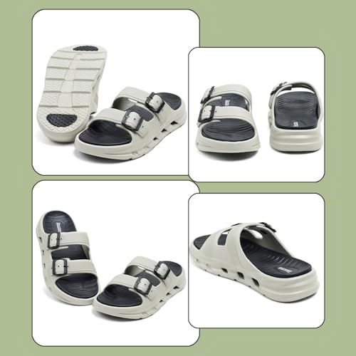 Image of DOCTOR HEALTH SUPER SOFT Men EVA Double Strap Sandals | Adjustable Buckle Comfort Slides | Lightweight Anti-Slip Ventilated Casual Sandals for Everyday Indoor Outdoor Wear