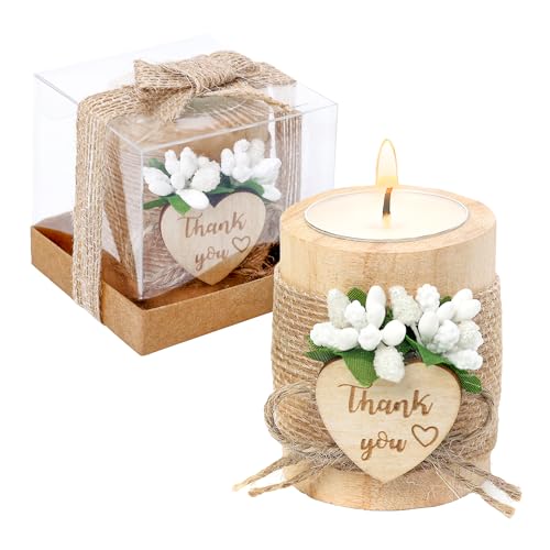 50 Piece Wooden Tealight Candle Holder Set for Wedding Party