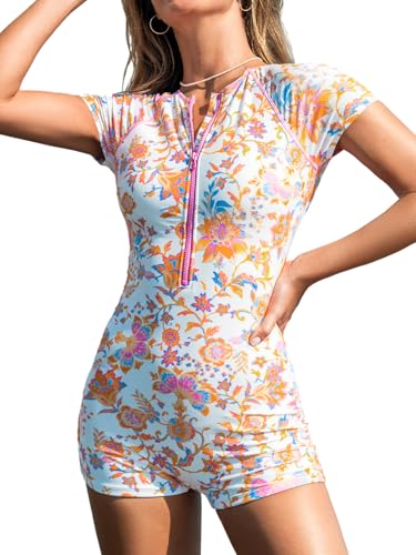 CUPSHE Women's Swimming Costume One Piece Swimsuit Shorts Rash Gu...