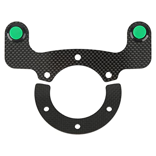 External Horn Button Kits, Steering Wheel External Button Carbon Fiber 6 Bolts Steering Wheel Modified Button Universal Fit for Horns Lights (Green) horn button for steering wheel