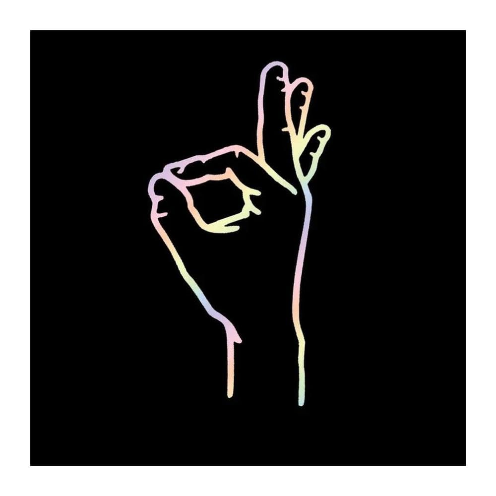 1pc OK Hand Gesture Vinyl Sticker for Car Motorcycle Bumper(Laser)