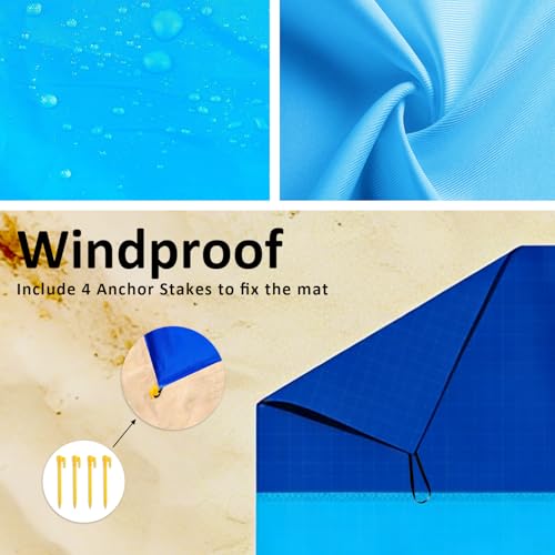 Beach Blanket - Extra Large Beach Mat Sandproof & Waterproof Sand Free Mat, Lightweight Durable Camping Blanket for Outdoor Picnic, Travel, Camping, Hiking - Image 5