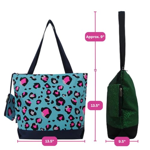 Image of NGIL Medium Top Zipper Closure Canvas Tote Bag with Attached Matching Coin Purse For Moms and Nurses