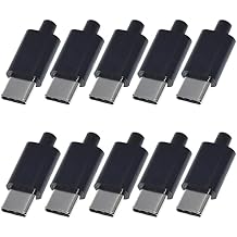 10Set USB 3.1 Type C Male Connector 24 Pin Welding Data Line Interface 24P PCB Board Support Module Black