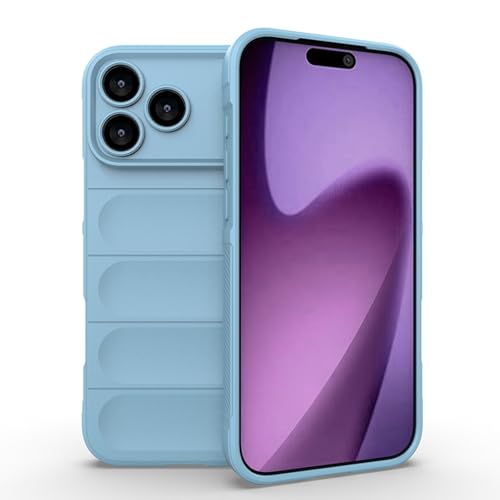 Coque silicone iPhone 17 Air bleue protection arrière rigide motif relief 3D