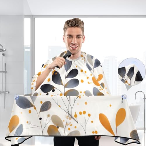 Capa para Corte de Cabello Impermeable Grey Leaves Profesional de Barbería con Cierre Ajustable de Broche para Estilismo y Peluquería miniatura 6