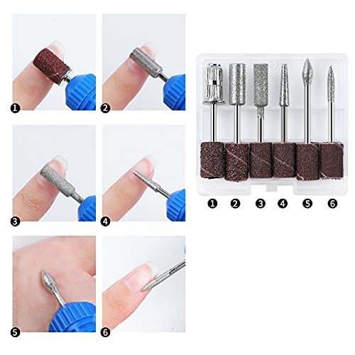 Elektrische Nagelvijlen, Professionele Nagelboor Met 6 Boren, Draagbare 20000 RPM Instelbare Snelheid Nail Art Tool… - Afbeelding 3