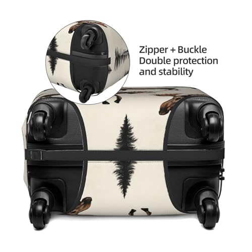 Moose Forest Luggage Cover Elastic Washable Protector Anti-Scratch Travel Suitcase Covers With Concealed Zipper For 18-32 Inch Luggage Small4