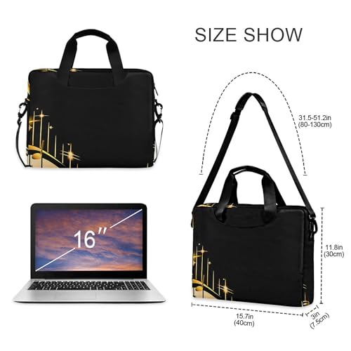 Maletín portátil con diseño musical para laptop 13-15.6 pulg miniatura 4