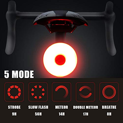 Ensemble d'éclairage de vélo, 3000 Lumen 5 Modes de Luminosité Kit lumière de vélo USB Rechargeable Impermeable étanches Lampe Vélo Avant et Arrière pour Cavalier de Nuit et Camping - Image 6