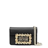  Versace Jeans Corrure Miniag 72VA4BD2 de piel color negro con correa de cadena oro y hebilla de cierre logo Baroque