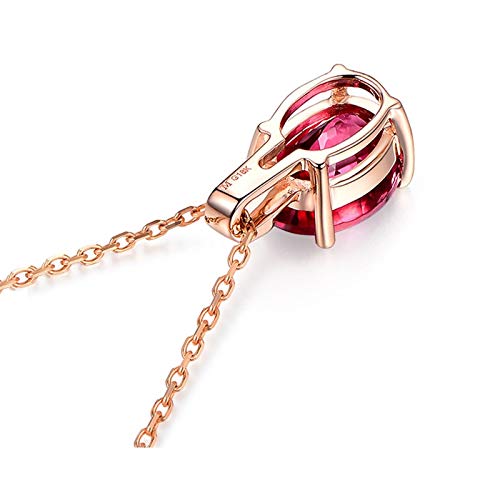 Collar Oro Rosa 18K Turmalina Roja y Diamantes Mujer Collar Oro Rosa 18K Turmalina Roja y Diamantes Mujer