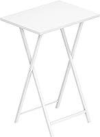 Vista 11 de HOOBRO Mesa plegable para TV, bandeja de TV, mesa estable para aperitivos para espacios pequeños, escritorio portátil junto al sofá, fácil montaje