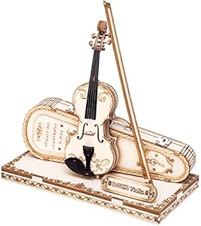ROKR 3D Wooden Puzzles Violin Capriccio Craft Model Kits for Adults to Build Musical Instruments Birthday Gift for Family and Friends 62 Pieces, Violin Capriccio