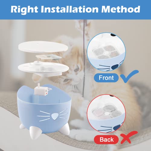Katzenbrunnen Filter 12 Stück - Filter für Katzenbrunnen mit Kohle- und Schaumfilter - Ersatzfilter für 2.5L Trinkbrunnen für Katzen und Hunde