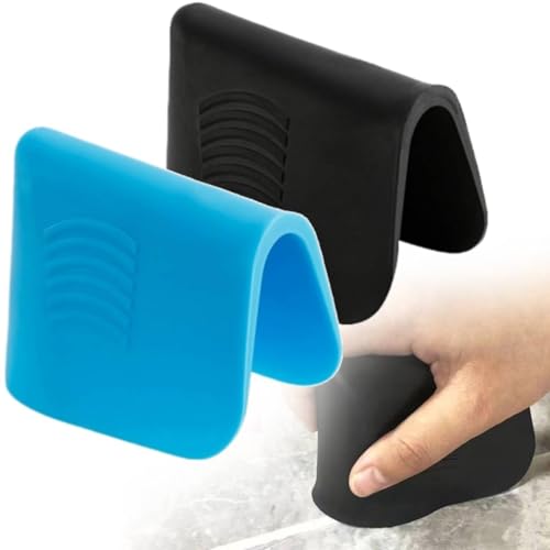 Image of 2Pcs Caulking Grout Applicator Tool, Silicone Caulk Remover, Manual Caulk Grout Tool, Tile Grouts Tools Brick Filler Caulking Finishing Scraper Tools, for Grou-t, Tiles, Wall Tiles (Black +Blue)