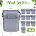 Suzile 10 Pcs 2.2 Gallon Square Bucket with Lid Food Grade Plastic Bucket 10L Utility Industrial Pail with Handle Container for Food Oil Tub Water Fishing Paint House Cleaning Car Washing(Gray)