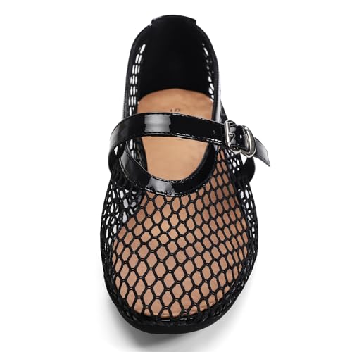 Mesh Ballet Flats for Women Adjustable Strap Mary Jane Flats Casual Office Shoes2