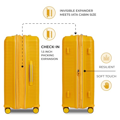 Image of Verage Carry On Luggage with Spinner Wheels, Expandable Hardshell Spinner Suitcase for Travel, TSA Approved (Checked-Large 28-Inch, Yellow)