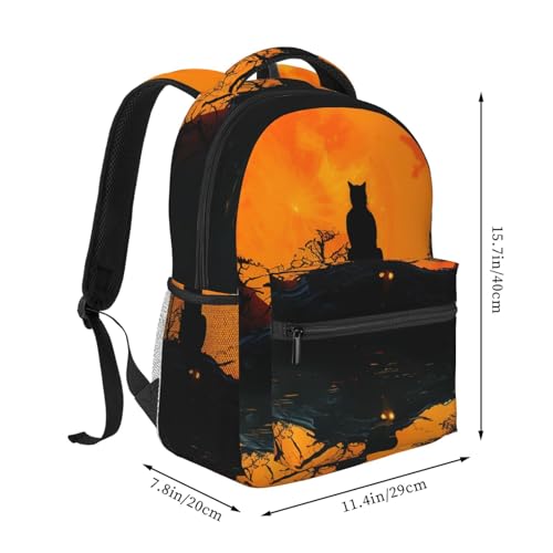 Casual Backpack for Women Men Cat in the Dark Lightweight Daypack Large Capacity Nurse Bag2