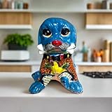 Talavera Dog Statue | Colorful Hand-Painted Mexican Puppy Decor
