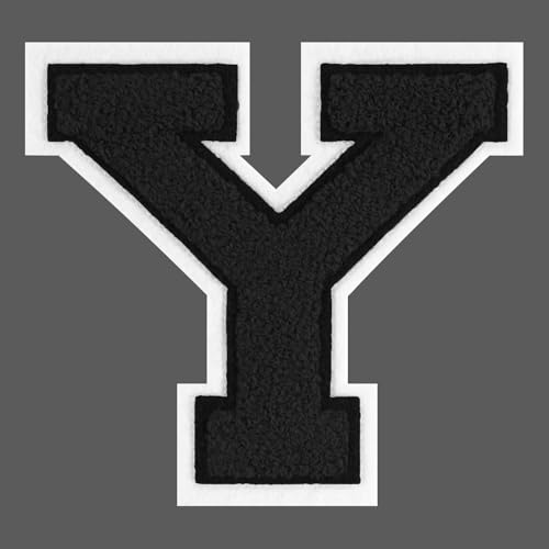 FANCIBAND 4.5 Inch Chenille Varsity Letter Patches Black Iron On Letters