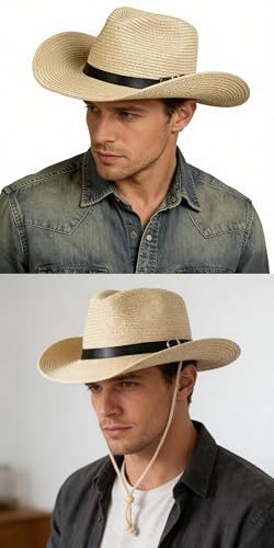 Sombrero Panamá de paja para hombre y mujer, clásico y plegable miniatura 5