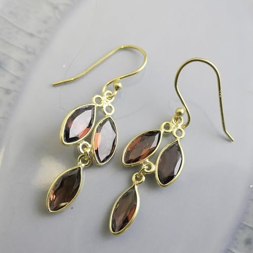 Boucles d'oreilles grenat pendantes pour sublimer vos soirées - 7