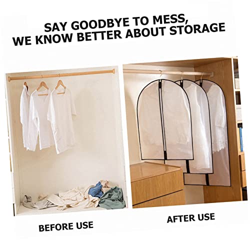 ABOOFAN 10pcs Translucent Peva Clothes Protective Cover Washable Storage Bags for Coats Dresses Suits Scratch Resistant Zippered Garment Bags Neat Wardrobe Organization4