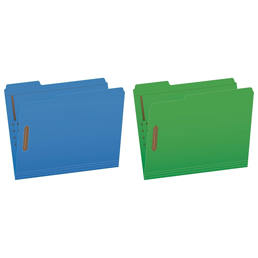 Globe-Weis Globe-Weis Color Reinforced Top Tab Fldrs wFstnrs (GLW22040GW) & Fastener Folders, 2 Fasteners, Letter Size, Green, 1/3 Cut Tabs in Left, Right, Center Positions, 50 per Box (22140GW)