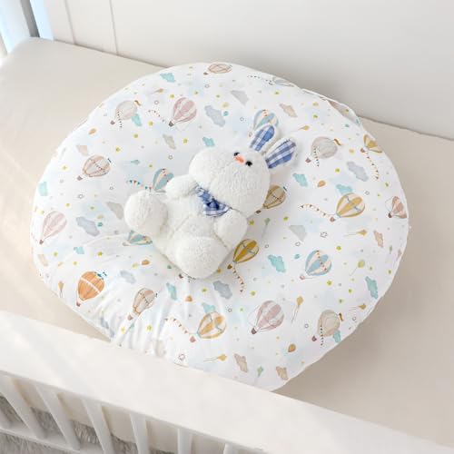 Image of DILIMI Newborn Lounger Cover, Ultra Soft Comfortable Lounger Slipcover Removable Cover for Infant Lounger Pillow, Hot Air Balloon (Pillow Not Included)