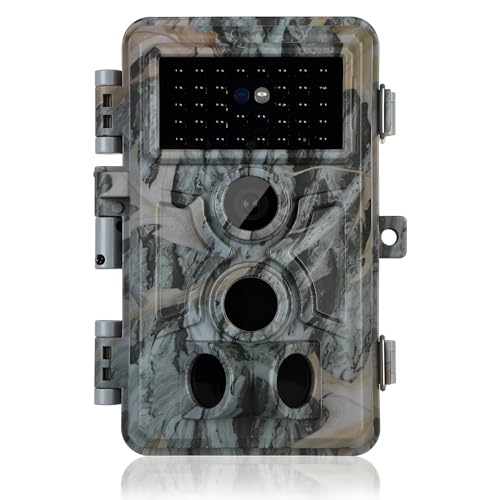 Acuxiaza Trail Camera 64MP 1296p, Game Camera with 90ft No Glow Night Vision, Fast 0.1s Motion Activated, IP66 Waterproof for Outdoor Wildlife Monitoring, Hunting, Yard Security