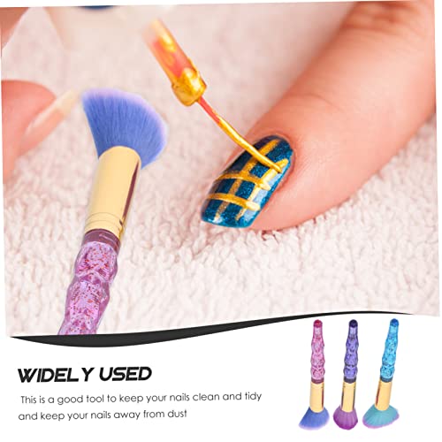 HONMEET 3 Pçs Escova De Limpeza De Unhas Escova De Maquiagem Fundação Escova De Pó De Unhas Escova D