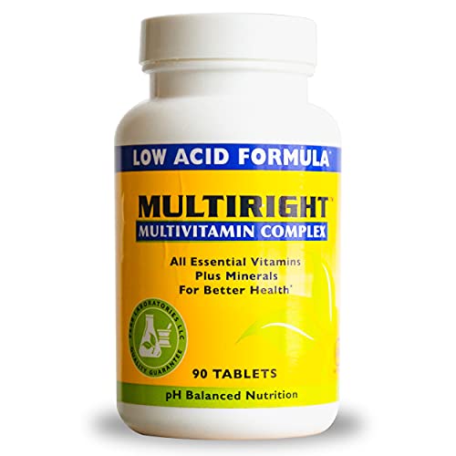 MultiRight Low Acid Multivitamin Complex â€“ Multivitamin Tablets for Women and Men with IC â€“ Bladder Friendly Smart Vitamins with pH Balanced Formula â€“ Rich in Vitamins A, C, D3, E, K â€“ 90 Tablets