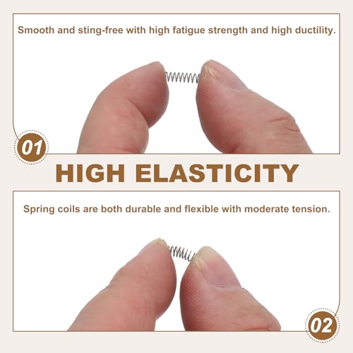 QUARKZMAN 10 Stück 304 Edelstahl Druckfeder 0,35 mm Drahtdurch. 3 mm Außendurch. 10 mm Länge Silber Spiralfeder Metall Federn Set, Mechanische Druckfedern für Geräte Ersatz Reparatur