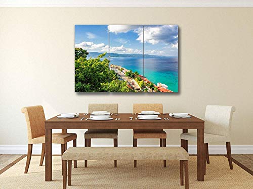 Jamaica Island, Montego Bay 3 Pieces Print On Canvas Wall Artwork Modern Photography Home Decor Unique Pattern Stretched And Framed 3 Piece #TOP3