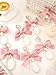 Sureio 12 Pcs Pink Bow Keychain Cute Coquette Pearl Bowknot Keyring Bulk Wristlet Keychain Vintage Ribbon Aesthetic Pearl Purse Bag Charm Accessories for Women Backpack Car Handbags