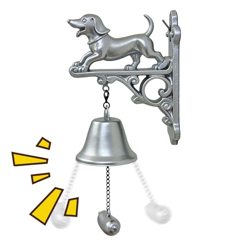 Timbre de Bienvenida para Perros - Hecho de Resina montado en la Pared, diseño Vintage de Perro, Timbre de Pared, para Entrada, jardín, Tienda, Oficina, Clase, Iglesia, Hotel, Granja, Cocina