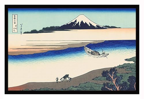 葛?北? 富岳三十六景 武州玉川 浮世絵スタイル ポスター部屋飾り キャンバスウォールアート 印刷版画 壁飾り 壁掛け インテリア 40x30cm 木枠付きの完成品