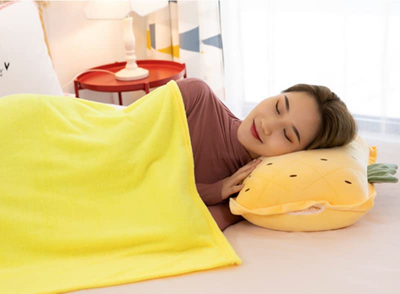 JOSON Travel Blanket and Afternoon nap Blanket Set, Three in one Pillow Blanket, Lovely Plush Fruit Filled Pillow, Warm Hands - Image 4