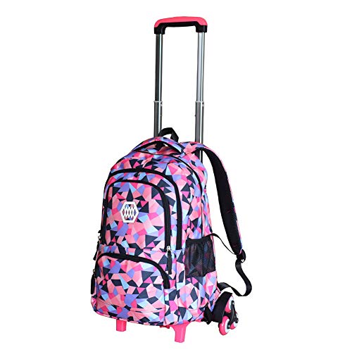 Mochila com rodinhas para meninas VILINKOU Trolley Mochila escolar Rodas Bagagem Impermeável Escalad